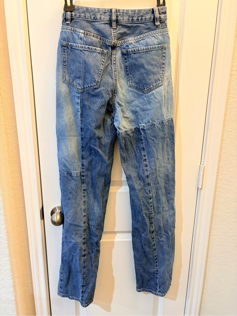 PacSun Patchwork Boyfriend Jeans Women's Size 25 High Rise Medium Wash Denim - Picture 4 of 6
